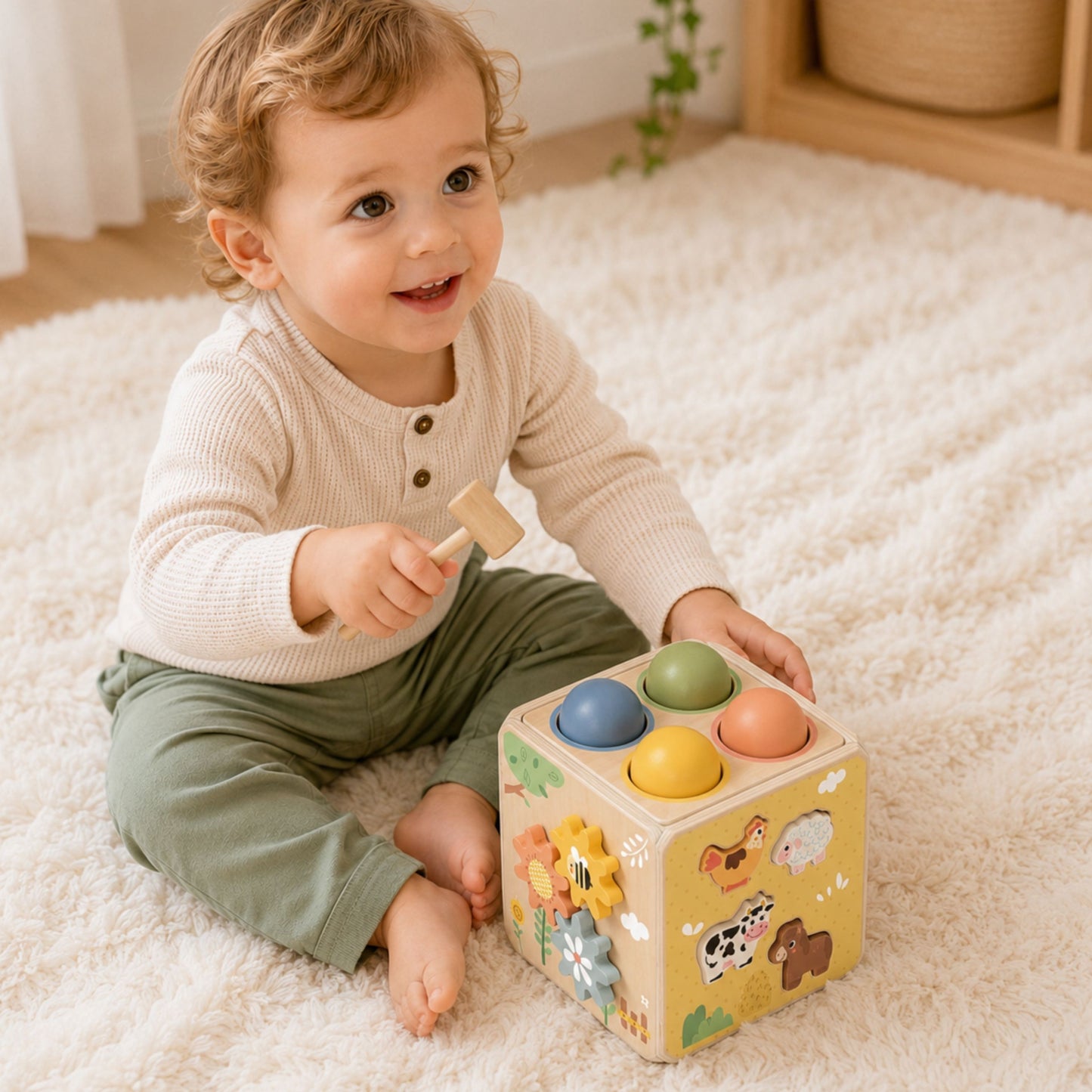 TOOKY TOY Medinis Lavinamasis Kubas 5 in 1 nuo 18 mėnesių
