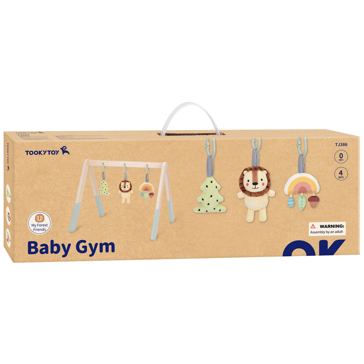 TOOKY TOY Lavinamasis Gimnastikos Stovas su 3 Pliušiniais Žaisliukais
