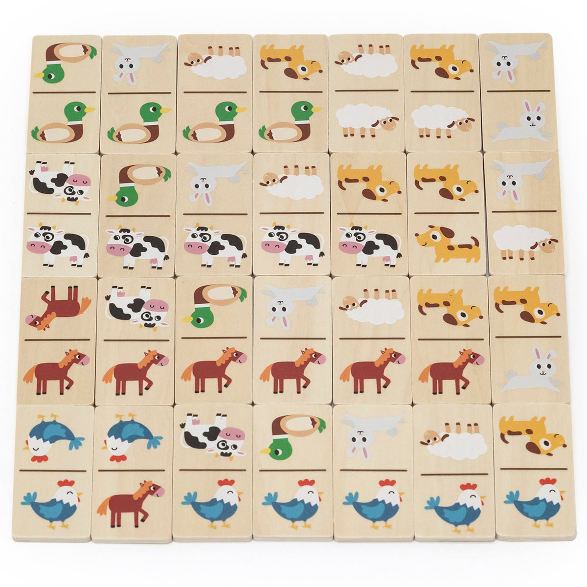 VIGA Medinis Domino 2in1 Gyvūnai ir Skaičiai vaikams