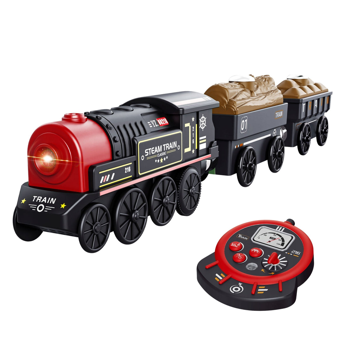 WOOPIE Radijo Bangomis Valdomas Retro Traukinys su 4 Vagonais