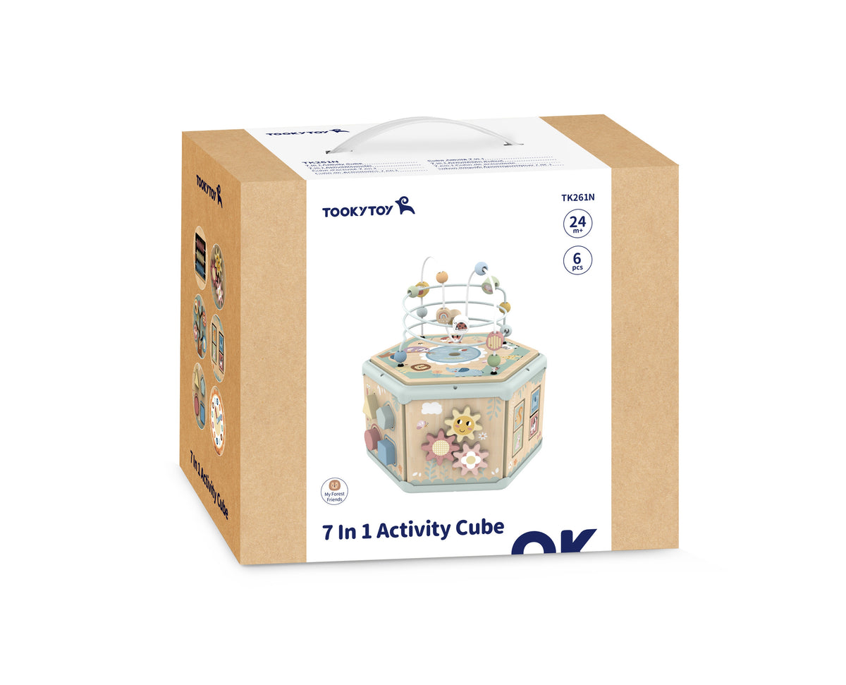 TOOKY TOY Medinė Montessori šešiakampė dėžė su veikla
