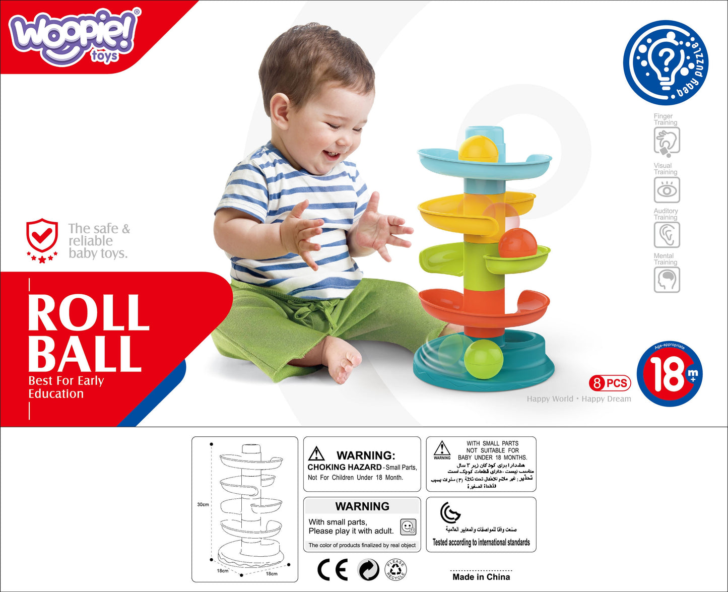 WOOPIE BABY Rutuliukų trasa Spiralinis bokštas su 3 kamuoliukais – vaizdas 2