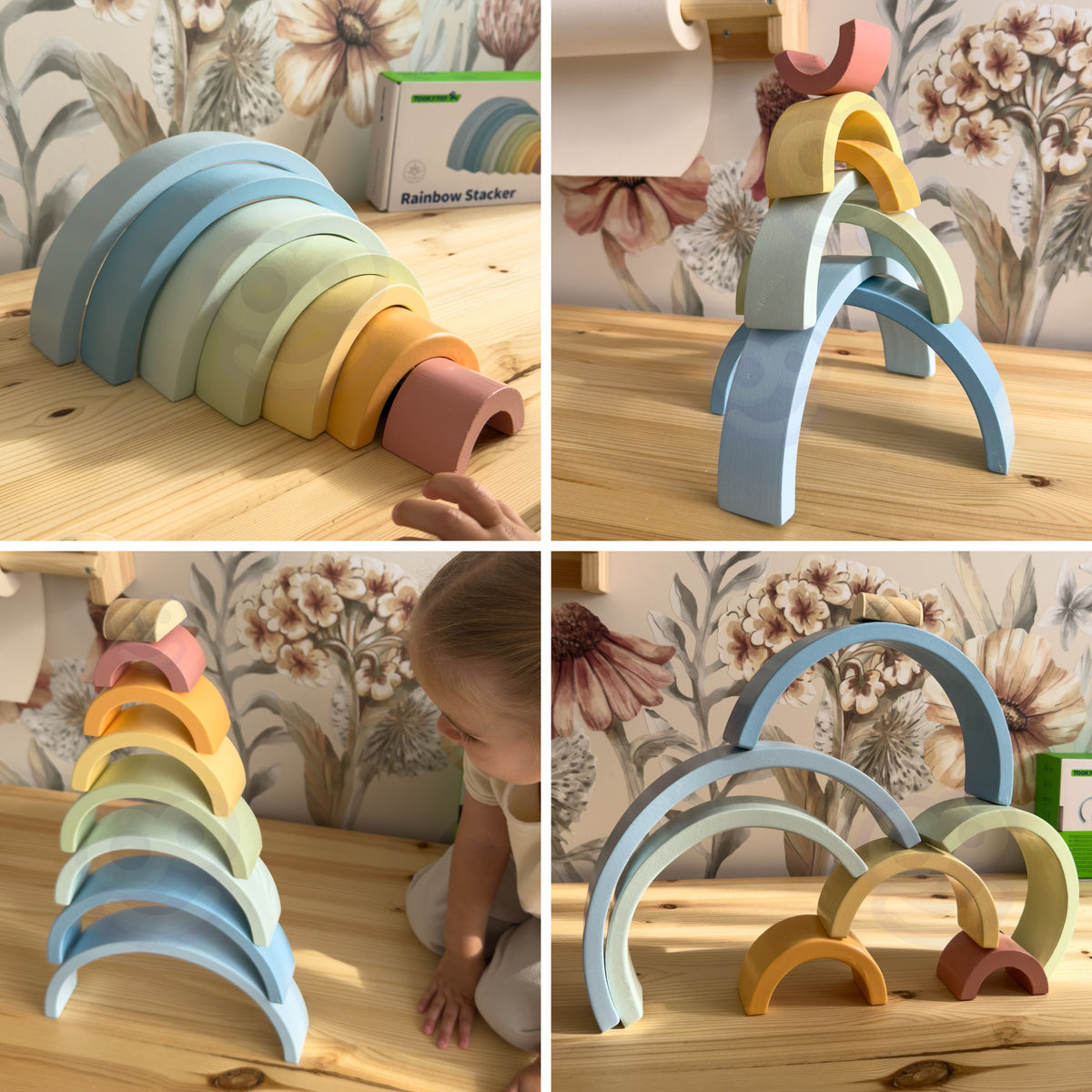 TOOKY TOY Pastelinė Vaivorykštė – Medinis Montessori Žaislas