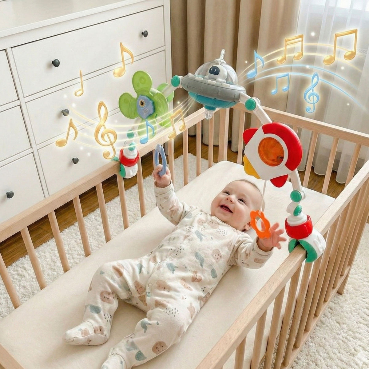 WOOPIE BABY interaktyvi lopšio arka su lopšinėmis ir šviesomis