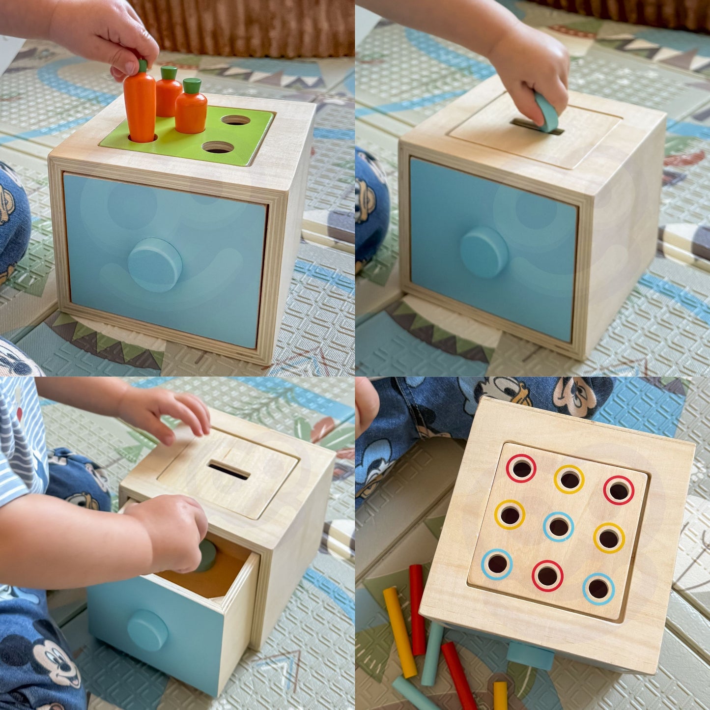 TOOKY TOY XXL Montessori edukacinė sensorinė dėžė su spalvotais elementais – vaizdas 5