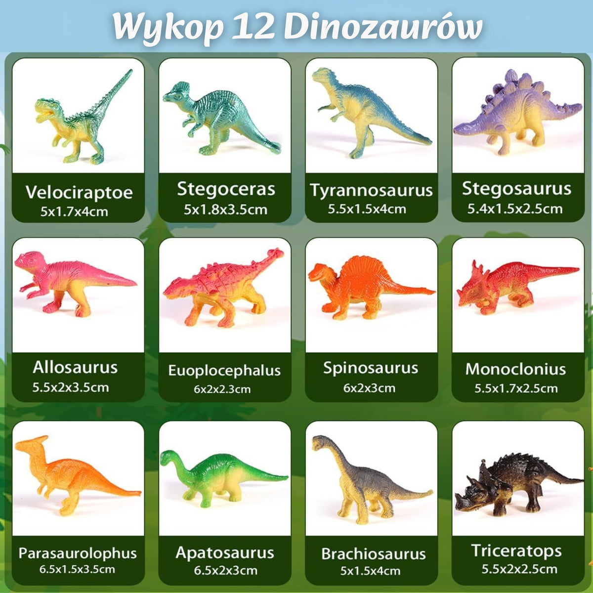 WOOPIE Dinozaurų Kiaušinio Iškasenų Rinkinys - 12 Dinozaurų