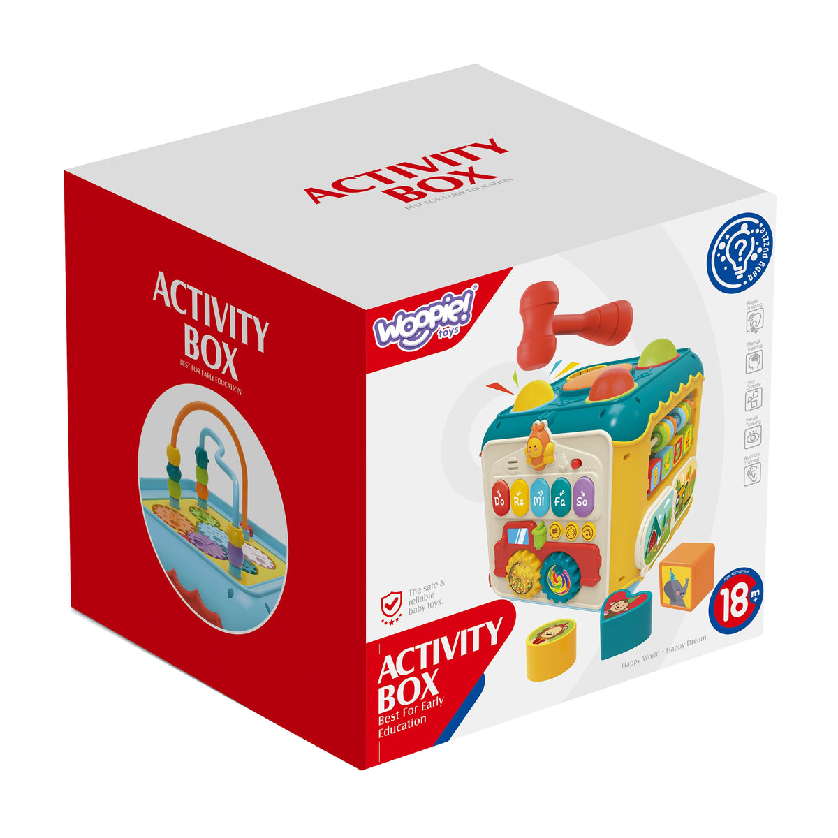 WOOPIE BABY Montessori Aktyvybių Kubas 6in1 nuo 18mėn.