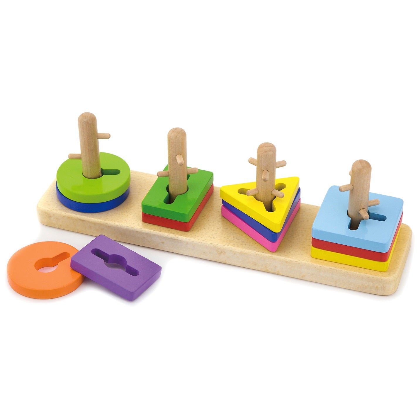 VIGA medinės kaladėlės su formų rūšiuokle Montessori – vaizdas 8