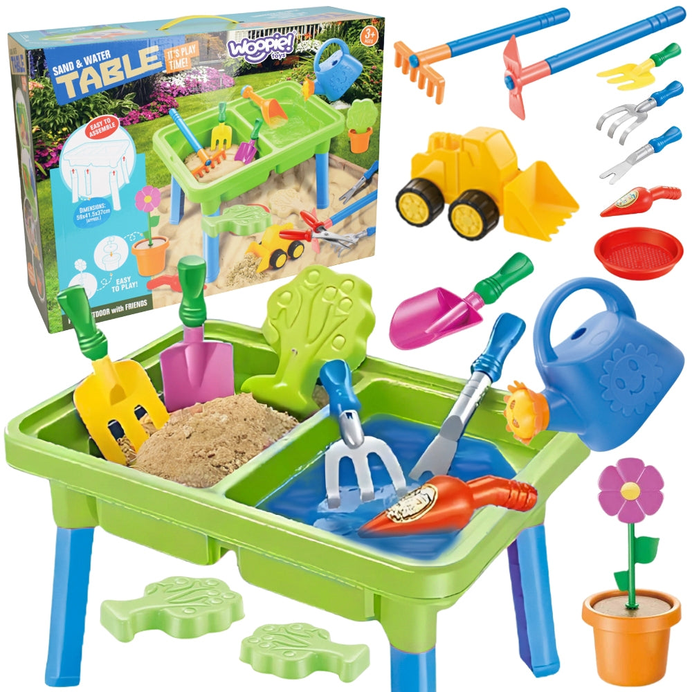 WOOPIE Vandens staliukas 2in1 Smėlio dėžė su 13 priedų – pagrindinis vaizdas