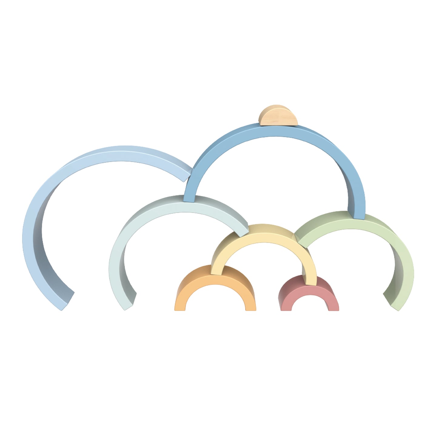 TOOKY TOY Pastelinė medinė dėlionė Vaivorykštė (Montessori kaladėlės) – vaizdas 3