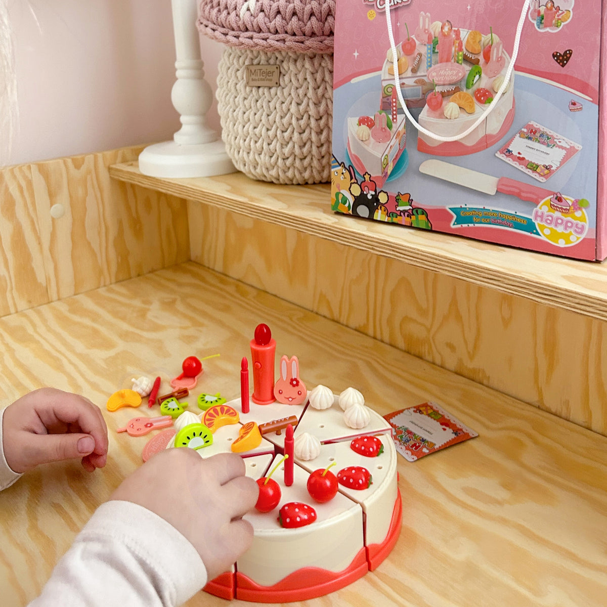 WOOPIE Žaislinė Gimtadienio Tortas Pjaustymo Rinkinys 40 vnt.
