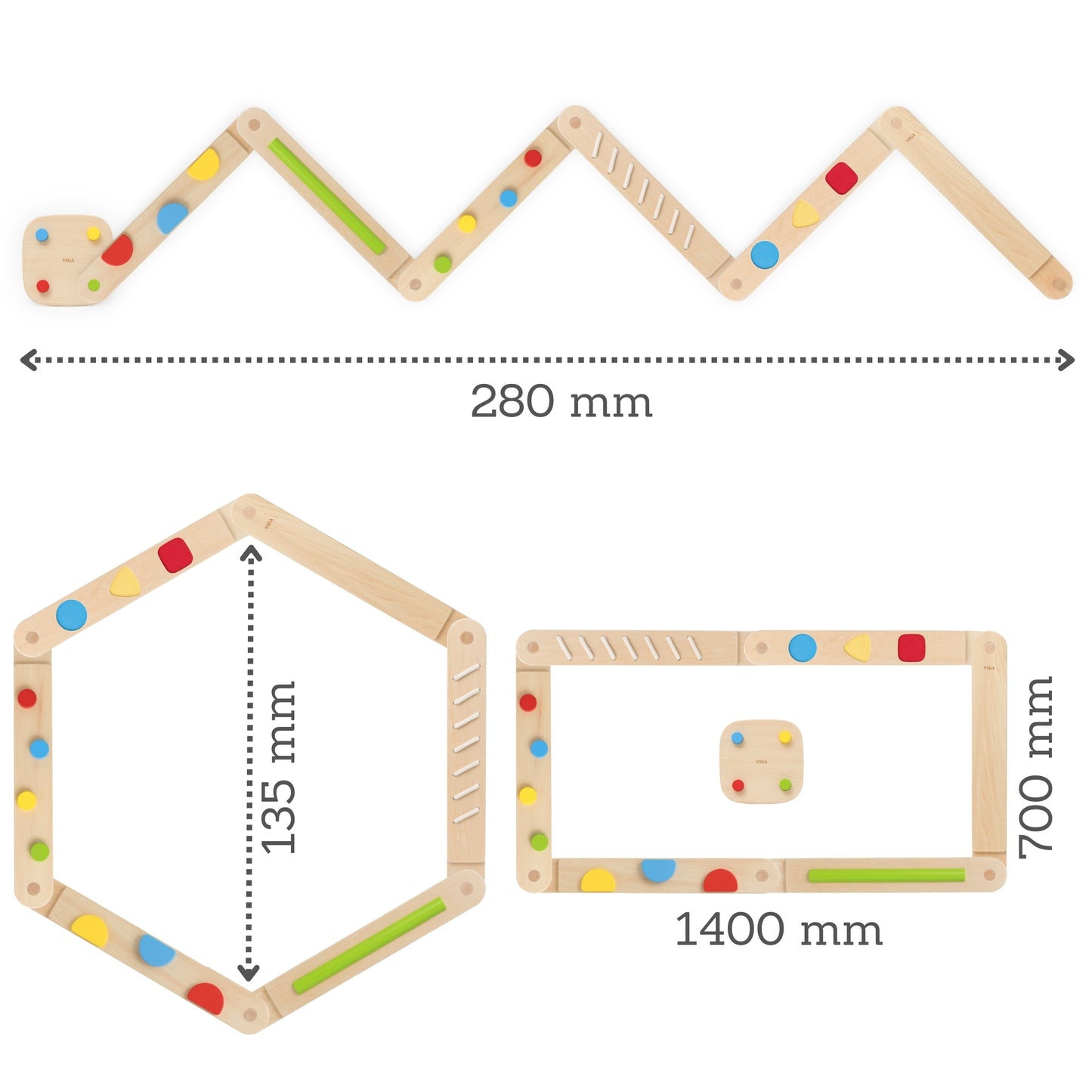 VIGA Medinė modulinė balanso lenta (sensorinis takas) – vaizdas 3