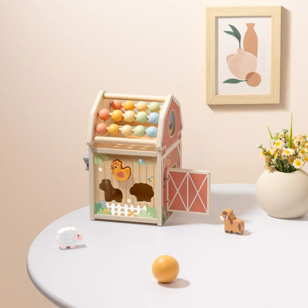 TOOKY TOY Medinė Ferma – Montessori Rūšiuoklis su Skaičiuokle