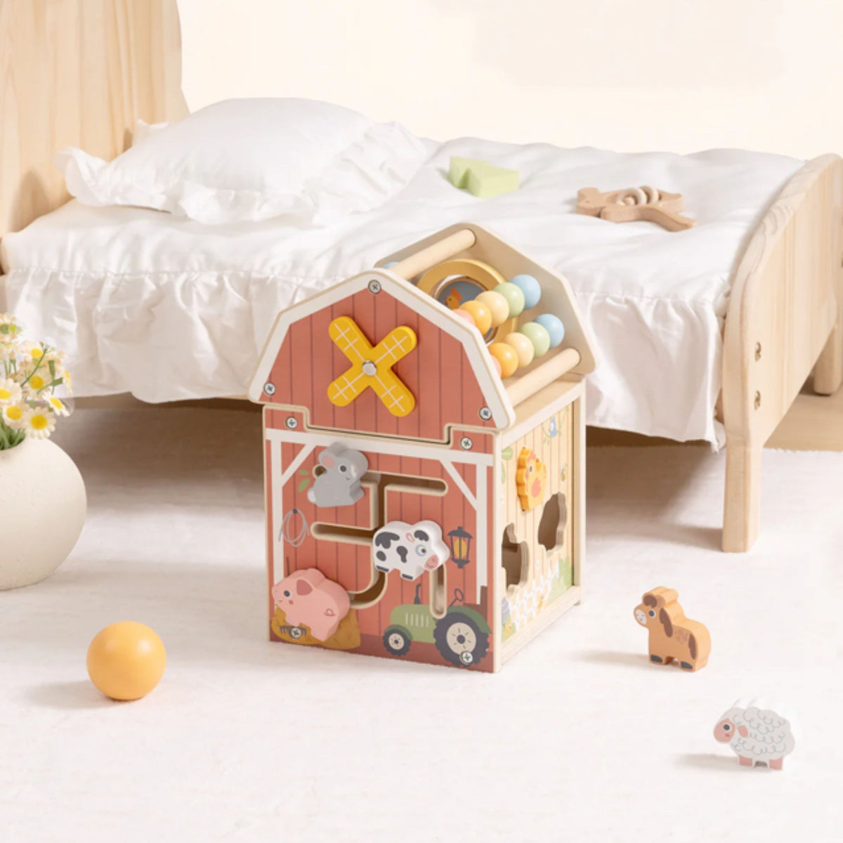 TOOKY TOY Medinė Ferma – Montessori Rūšiuoklis su Skaičiuokle