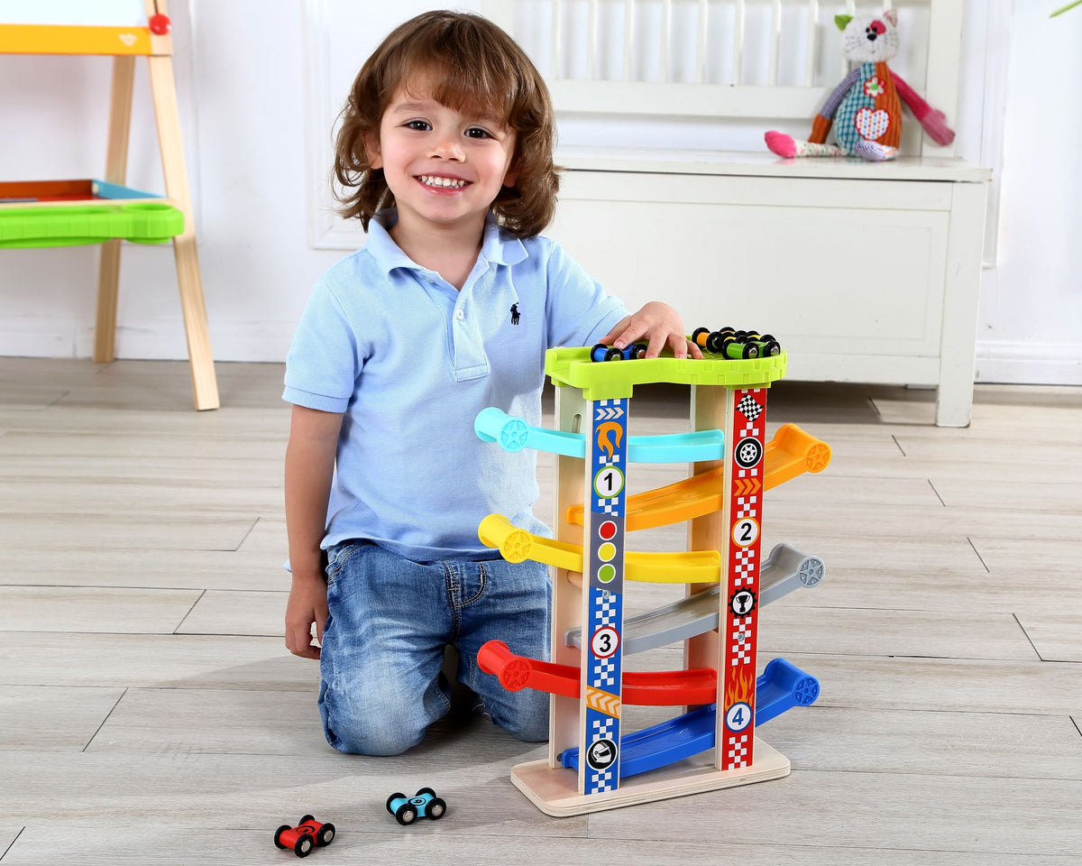 TOOKY TOY Spalvotas trasos kaskadinis takelis mašinėlėms