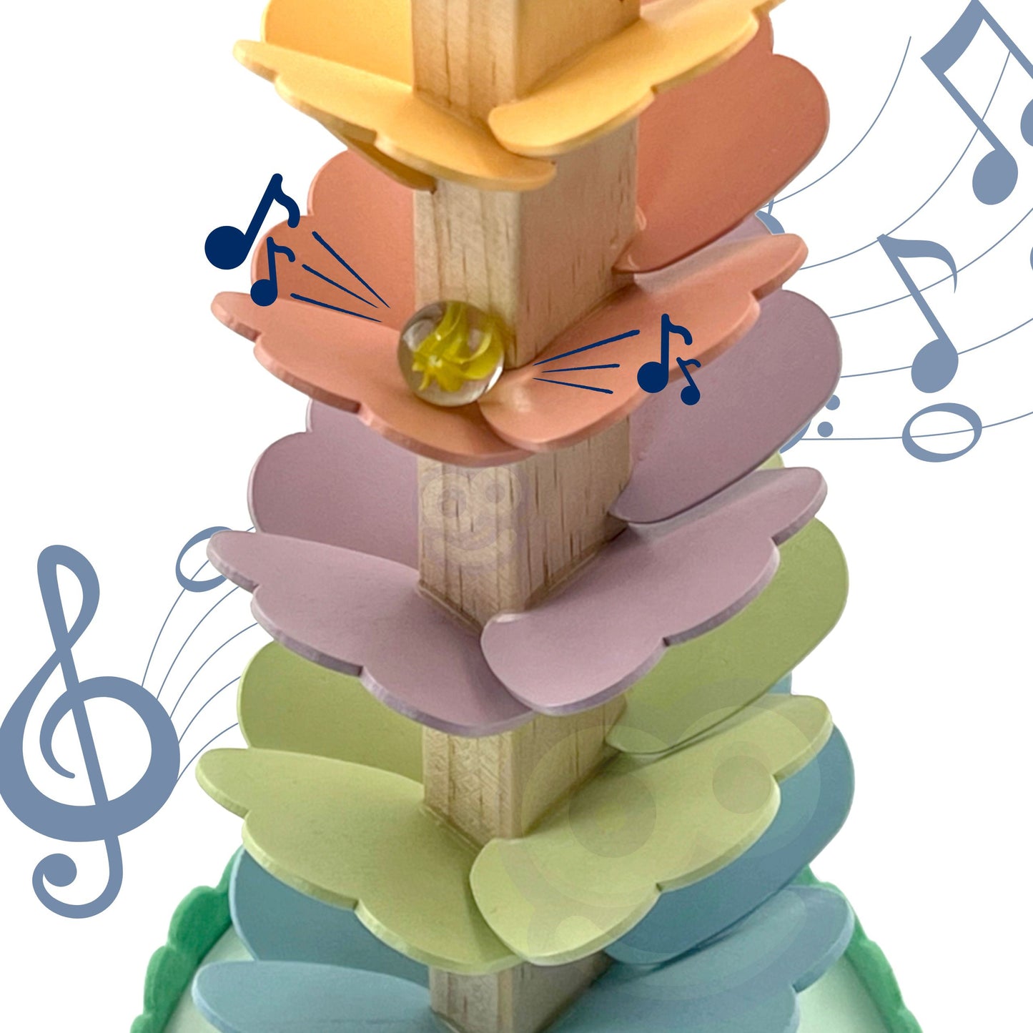 Woopie Green medinis muzikinis kulodromas „Vaivorykštės medelis“ – Montessori žaislas – vaizdas 4