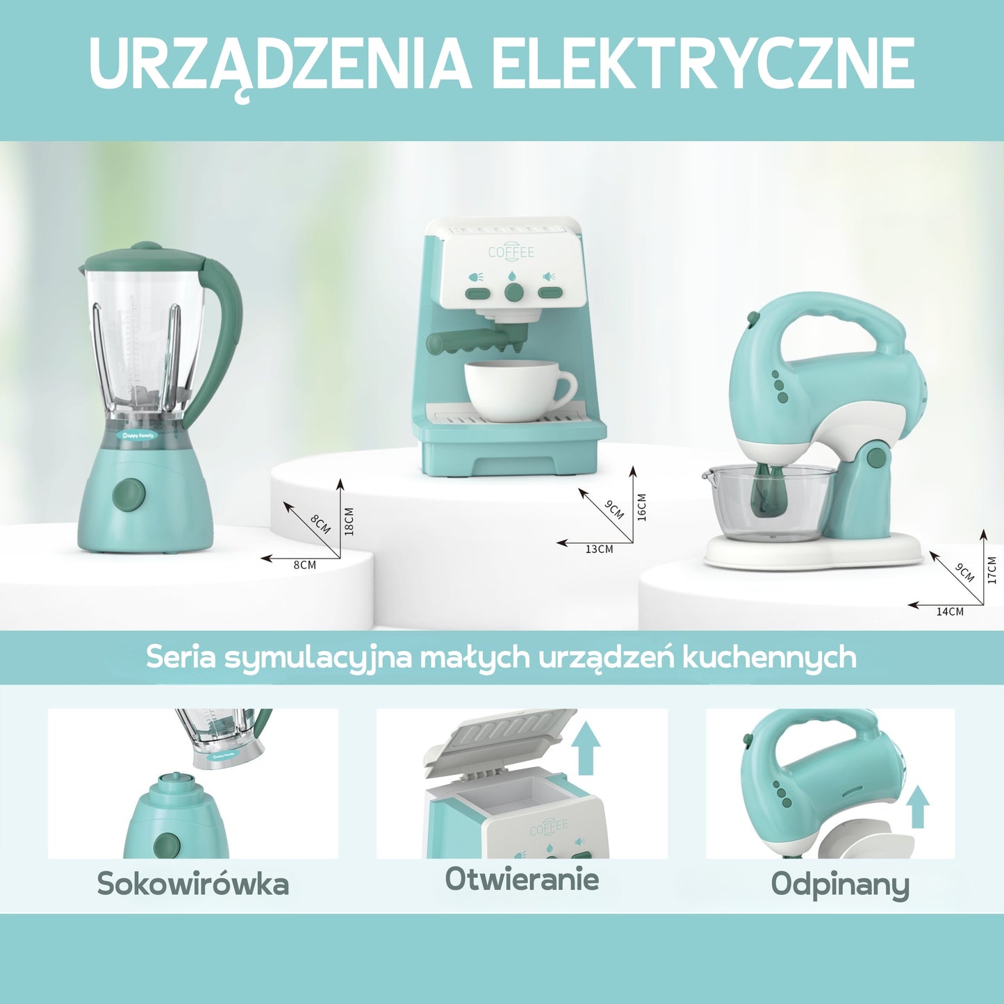 WOOPIE 3-in-1 Virtuvės Prietaisų Rinkinys: Kavos Aparatas, Mikseris, Blenderis