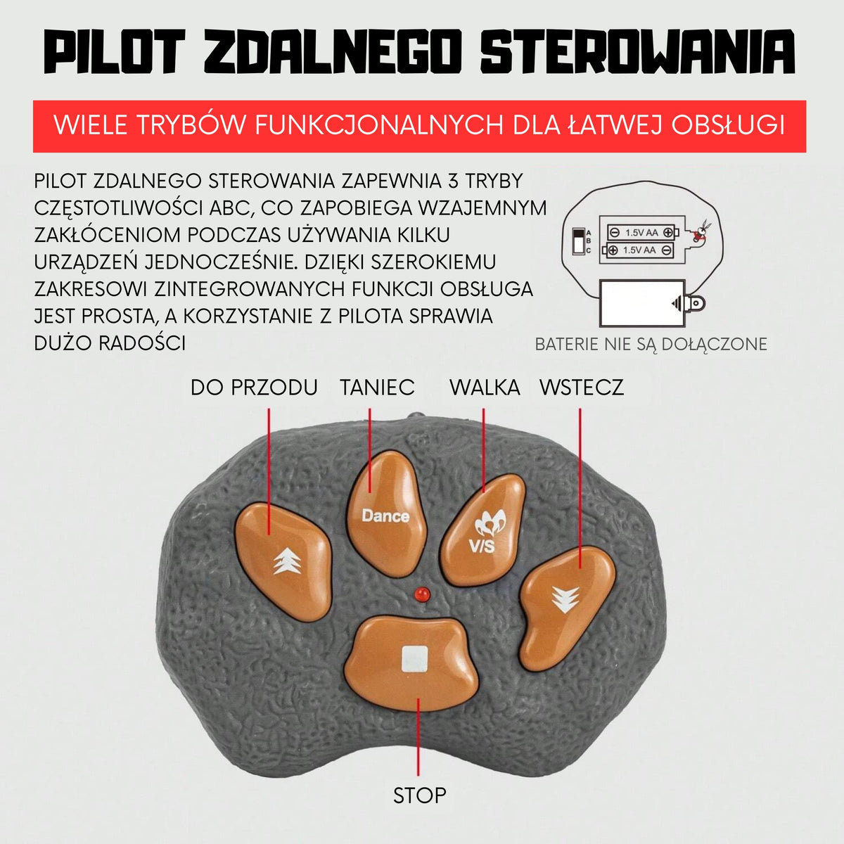 WOOPIE Radijo bangomis valdomas Dinozauras Stegozauras