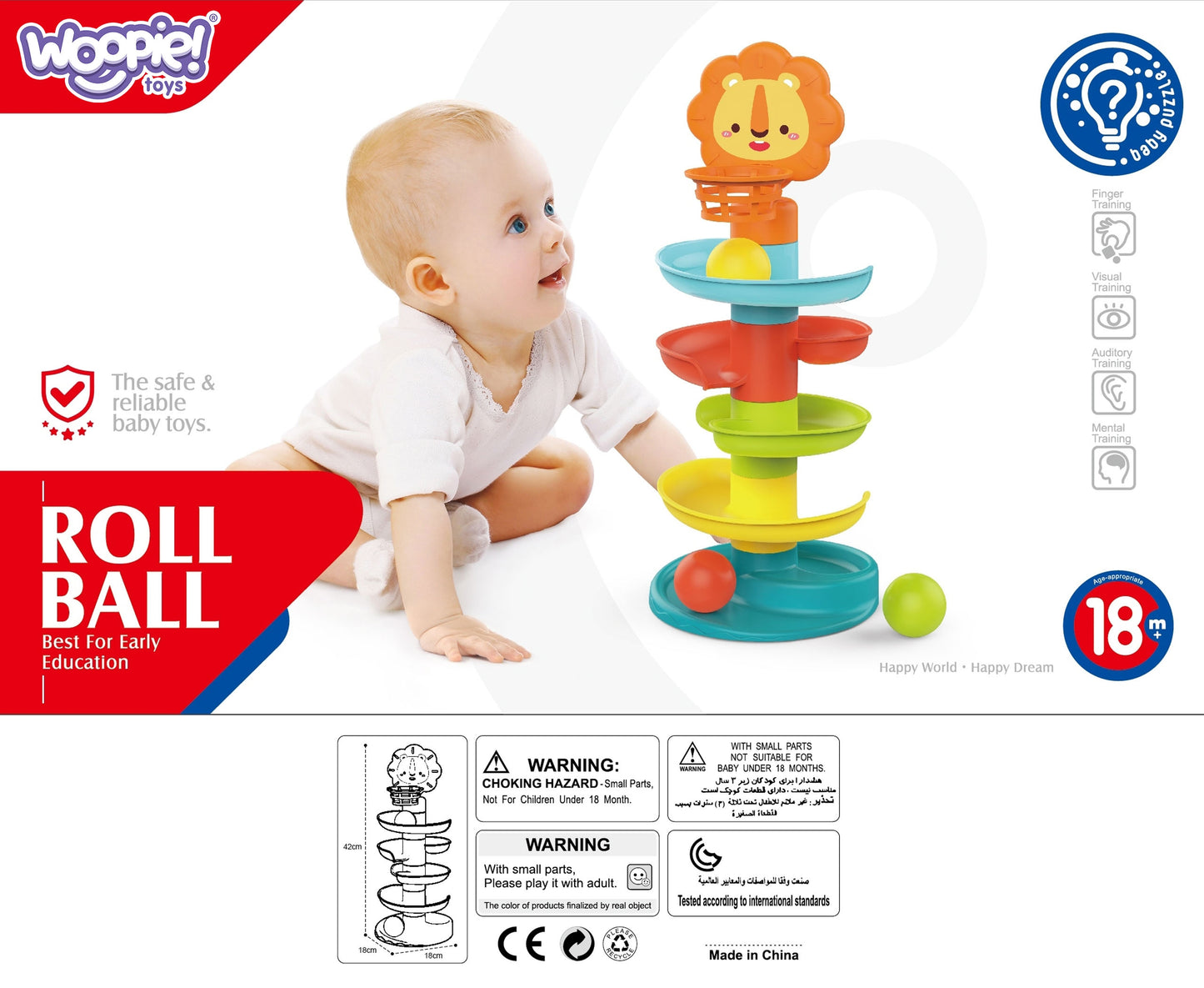 WOOPIE BABY Rutuliukų trasa Bokštas (Kulodromas) su barškančiais kamuoliukais – vaizdas 4