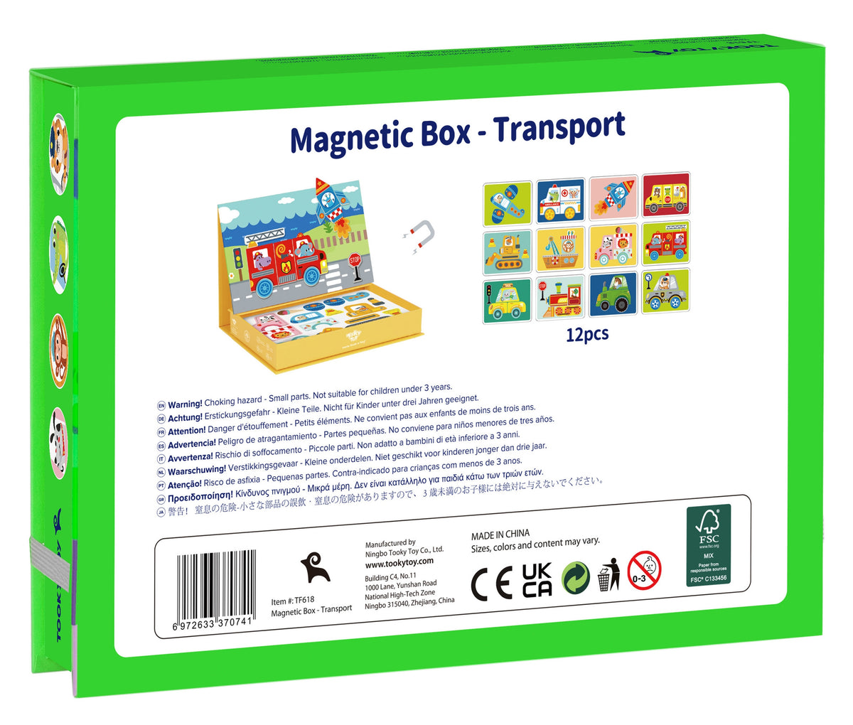 TOOKY TOY Montessori magnetinė lavinamoji dėlionė vaikams, 80 detalių