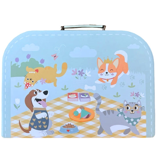 TOOKY TOY Medinis pikniko rinkinys lagamine: pusryčių reikmenys ir vaisiai pjaustymui – vaizdas 4