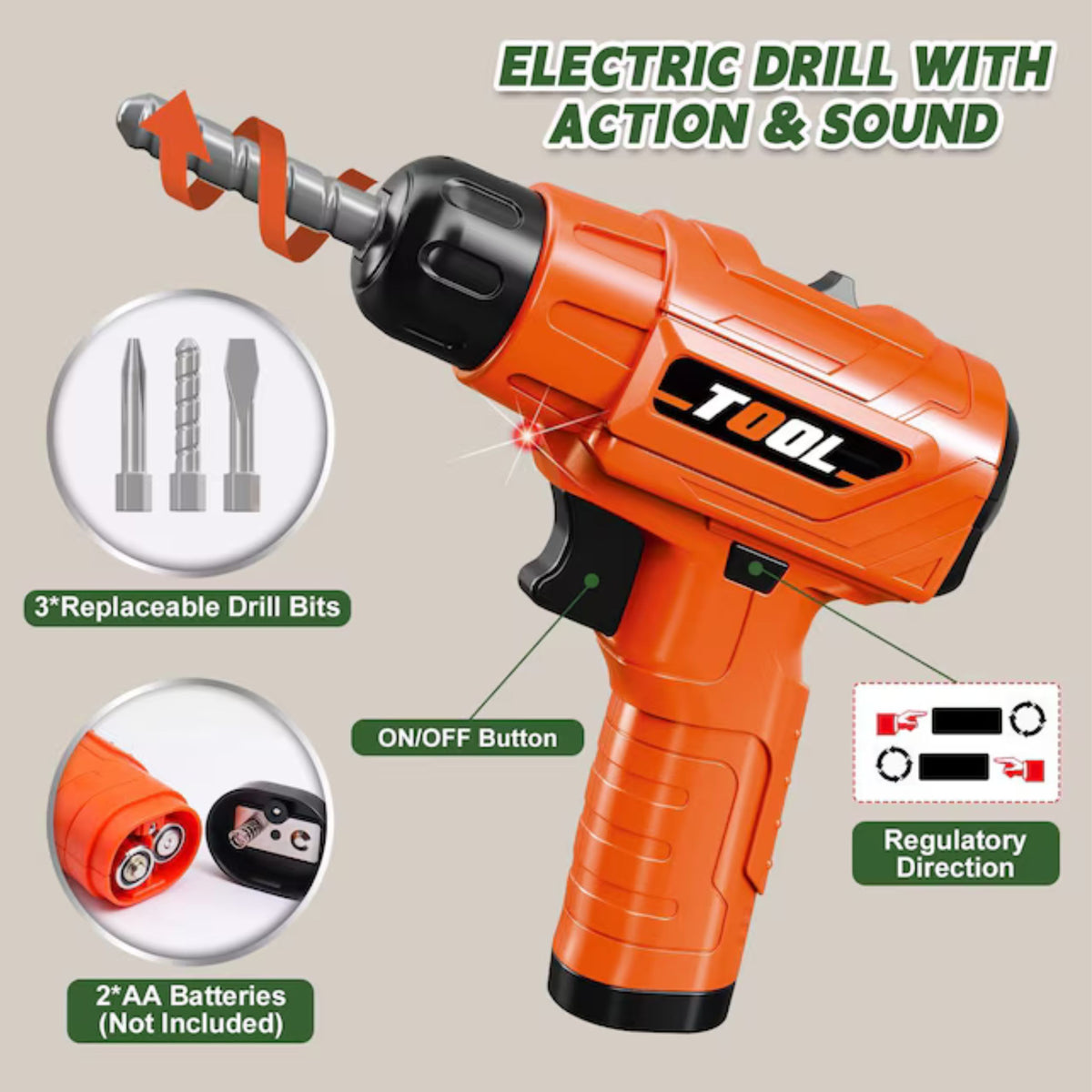 WOOPIE 4-in-1 Dirbtuvės Mažam Meistrui su Gręžtuvu 90 Detalių