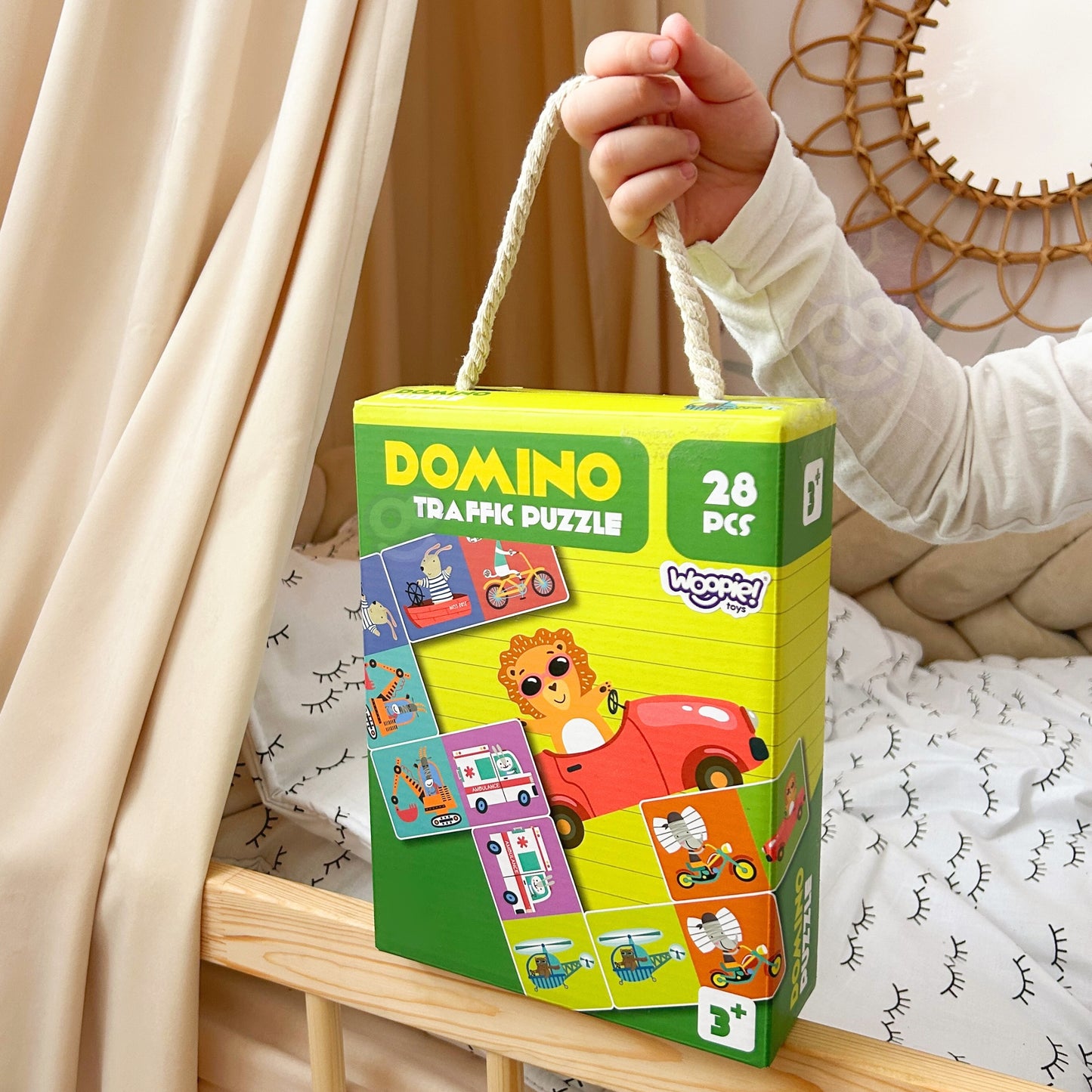 WOOPIE edukacinis žaidimas „Gyvūnų transportas“: Dėlionė / Domino (Montessori) – vaizdas 9
