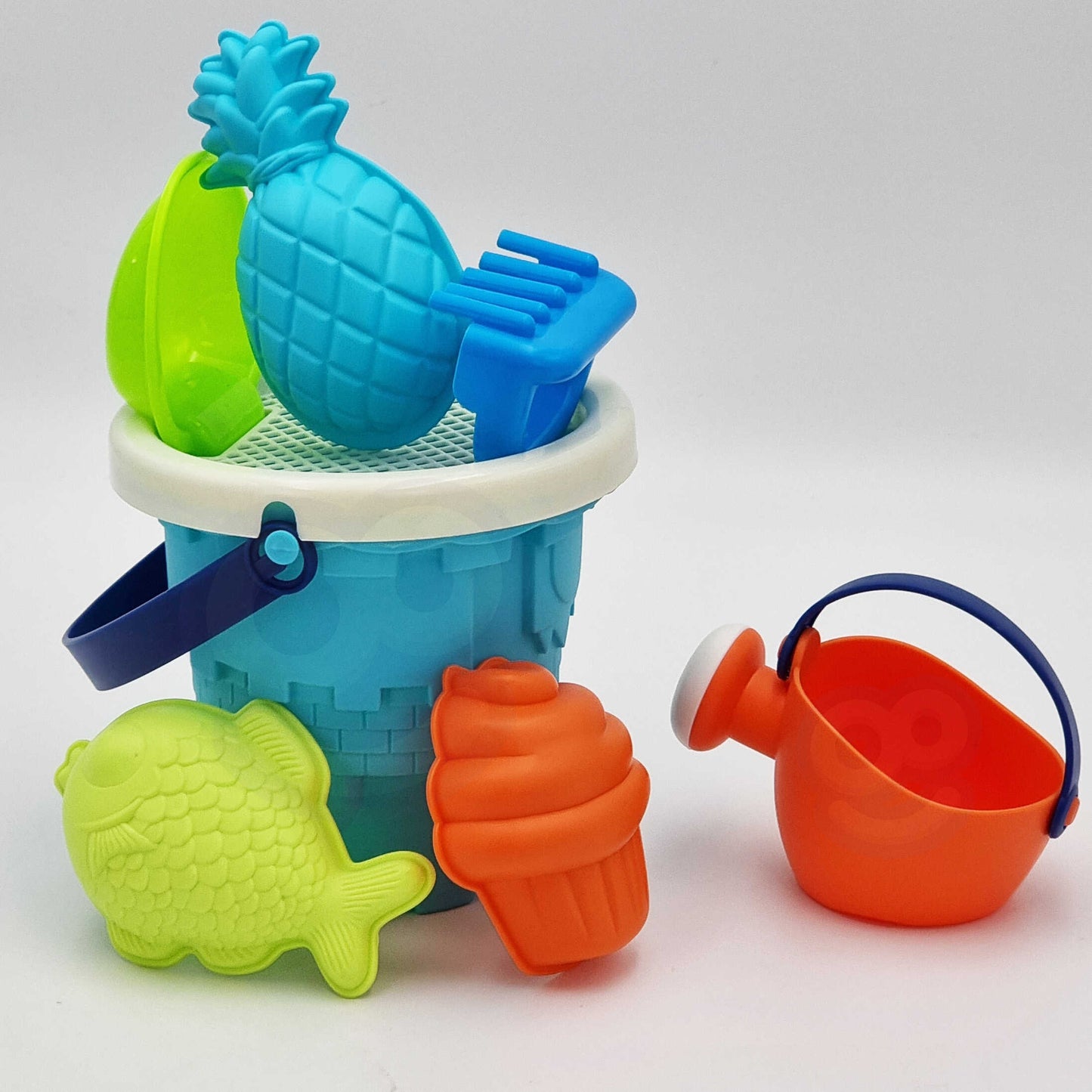 Woopie smėlio žaislų rinkinys su vežimėliu – 9 dalys – vaizdas 3