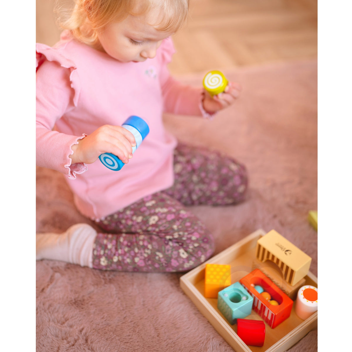 CLASSIC WORLD Montessori Sensoriniai Klocai 7in1, 14 vnt.