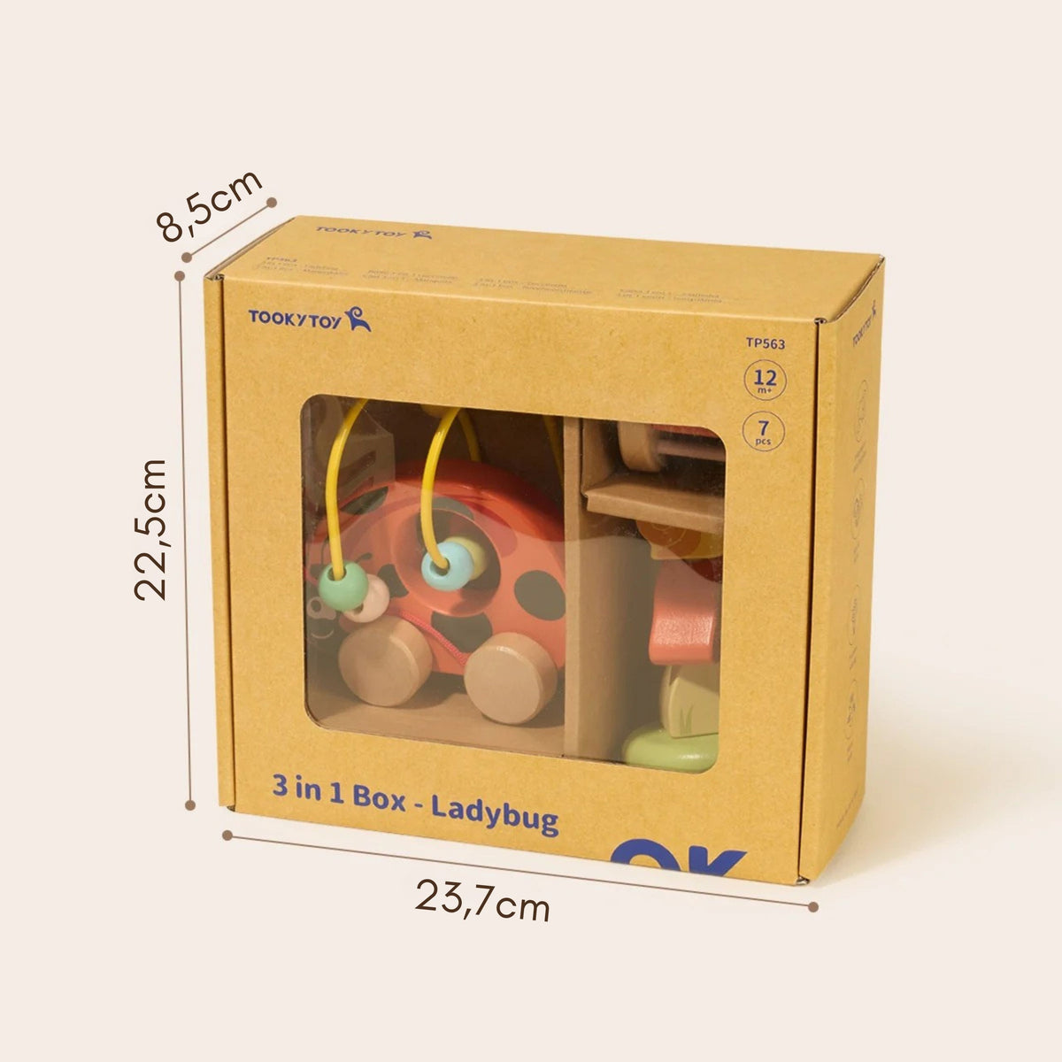 TOOKY TOY Boružėlė 3in1 Medinis Lavinamasis Rinkinys
