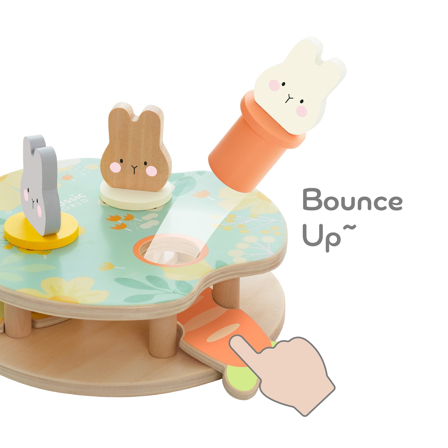 Žaidimas CLASSIC WORLD Wooden Pop Up Bunnies 12m+ – vaizdas 2