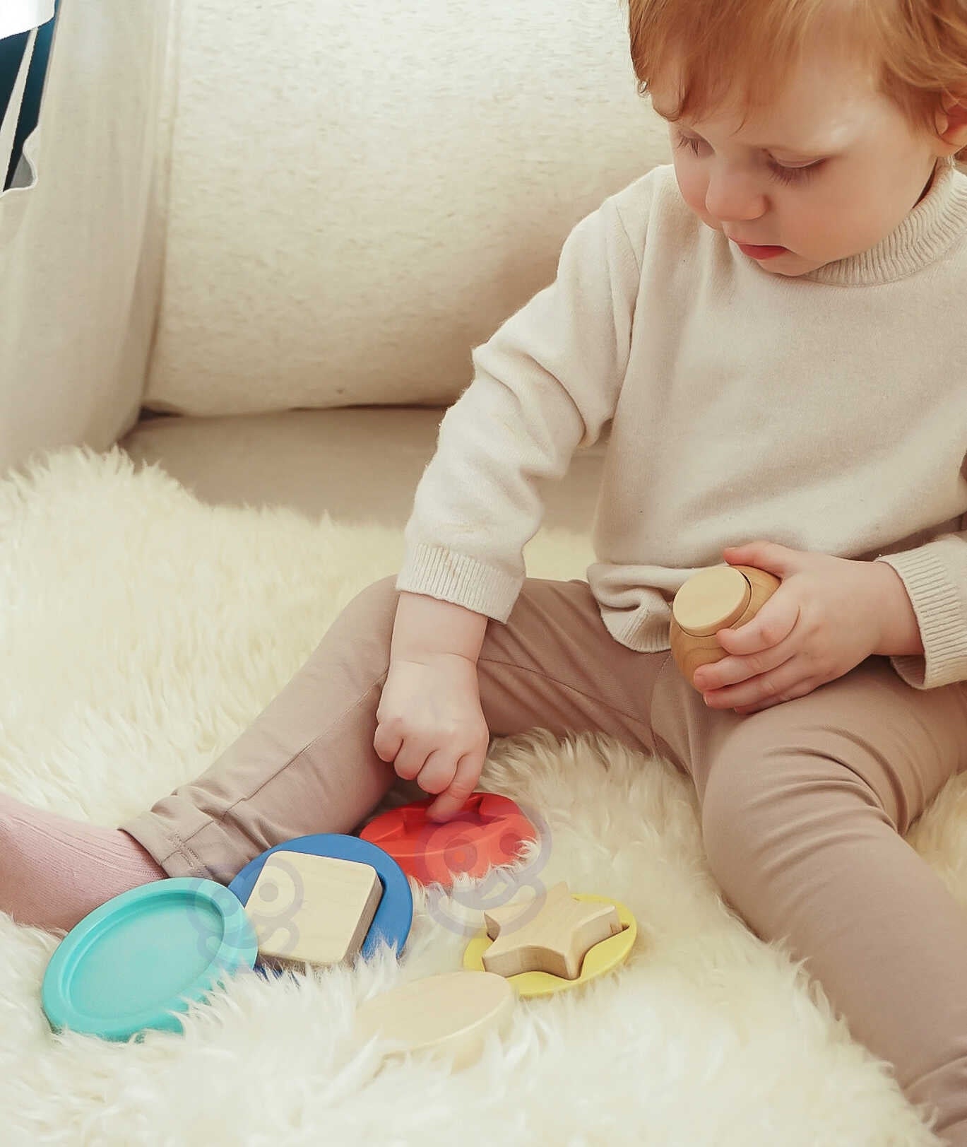 Tooky Toy medinė dėlionė – piramidė „Meškiukas“ (11 dalių) – vaizdas 4