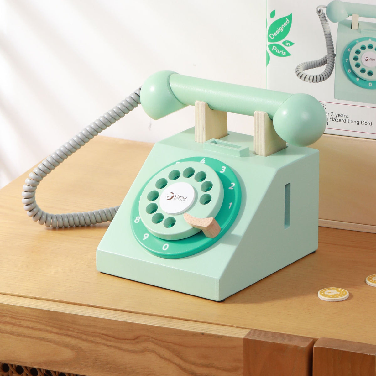 CLASSIC WORLD Medinis Telefono Aparatas Vaikams Vintažinis Stilius