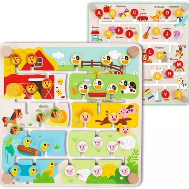 TOOKY TOY Interaktyvi mokomoji lenta, Montessori Sorter Animals and Alphabet