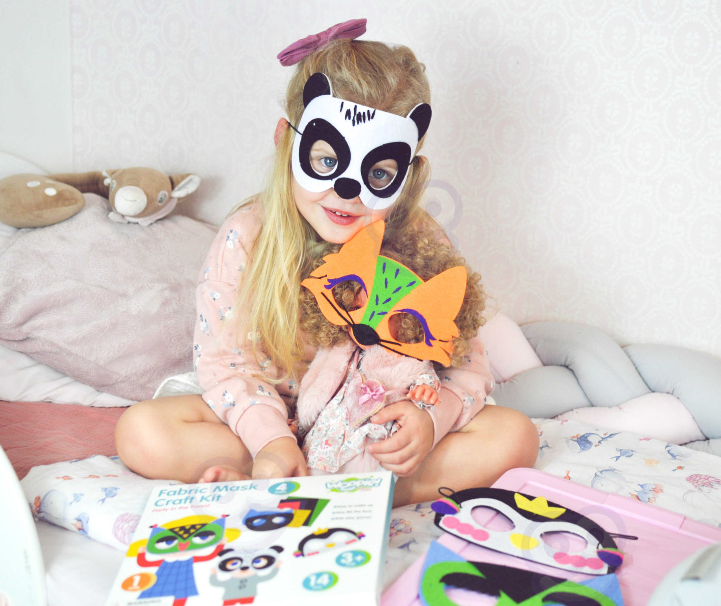 WOOPIE ART&FUN kūrybinis rinkinys – veltinio kaukės „Pasidaryk pats“, 4 vnt – vaizdas 3