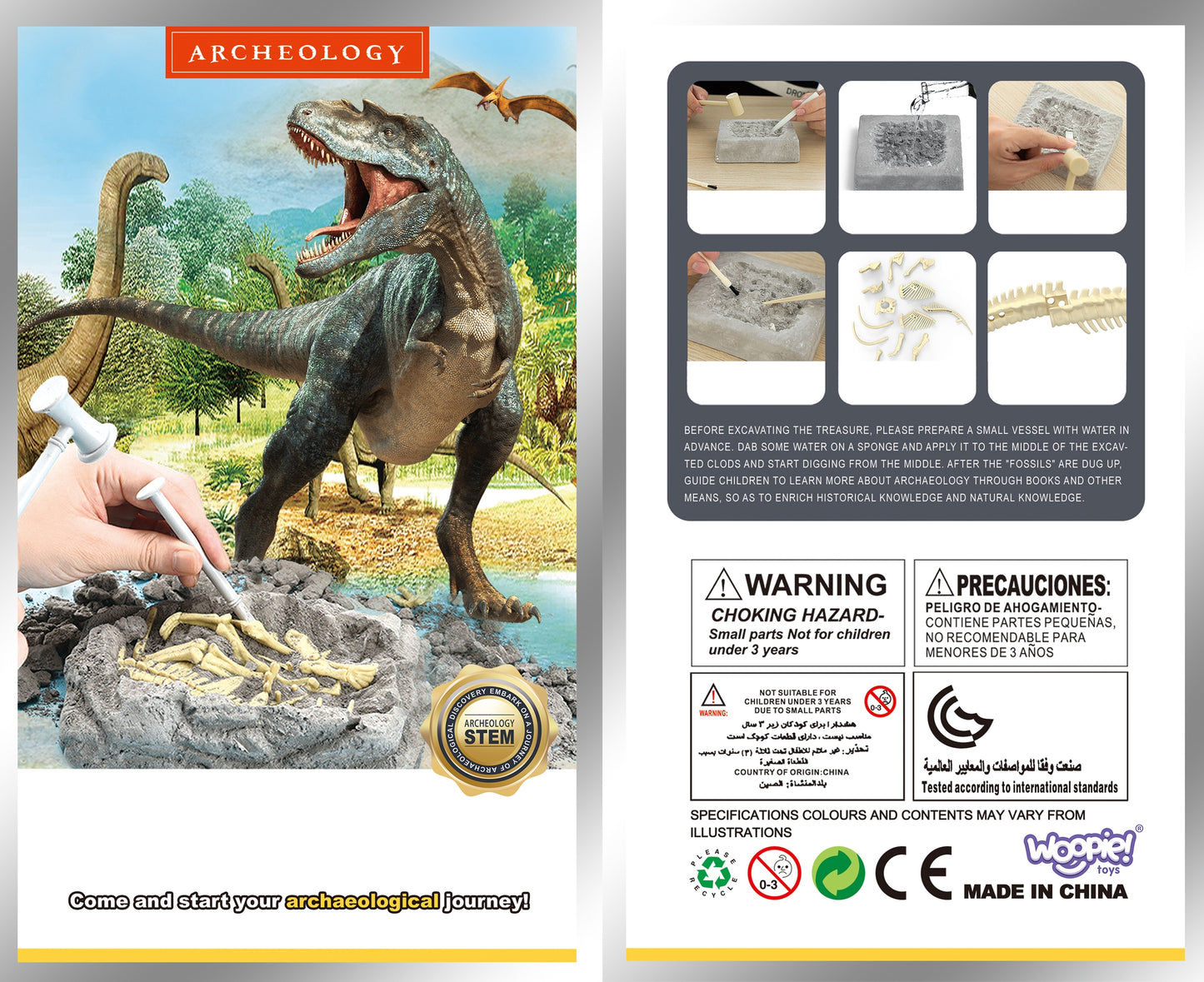 WOOPIE Kūrybinis rinkinys: Dinozauro skeletas, archeologiniai kasinėjimai – vaizdas 8