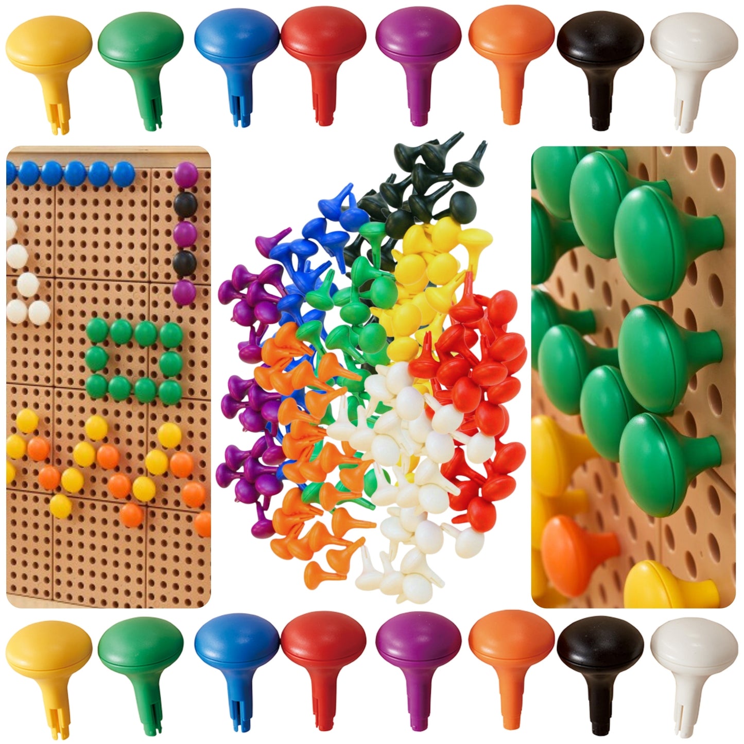 MASTERKIDZ Spalvoti Jumbo Kaištukiai STEM Lentai 128 vnt. 8 spalvos