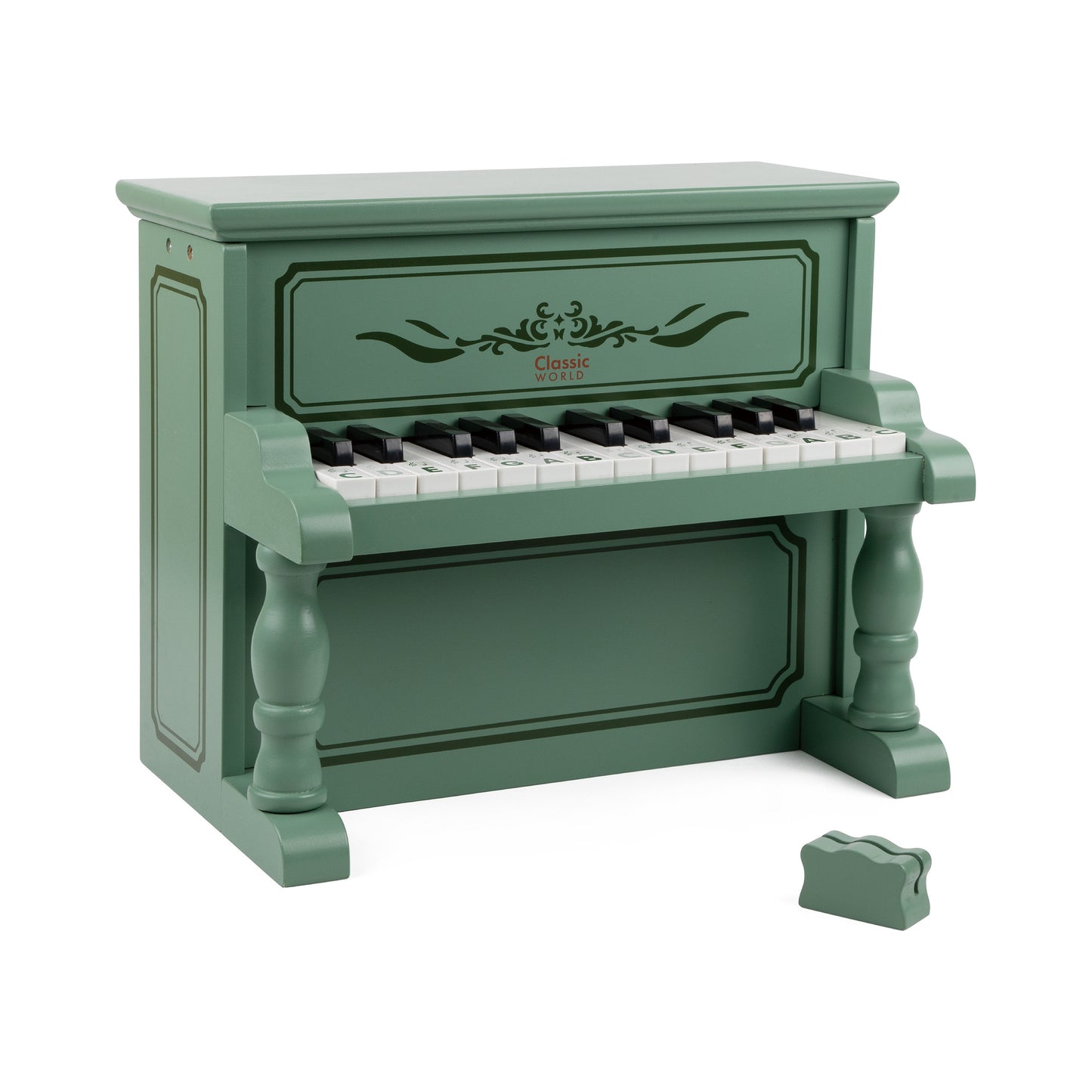 Classic World Vintažinis Medinis Pianinas Vaikams su Mokymosi Knyga