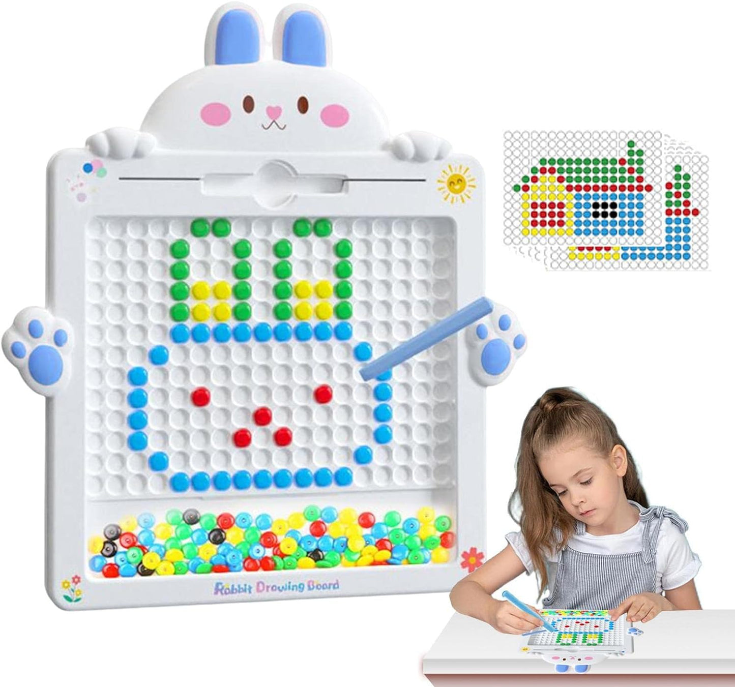 WOOPIE Montessori MagPad magnetinė piešimo lenta vaikams (Kiškis)