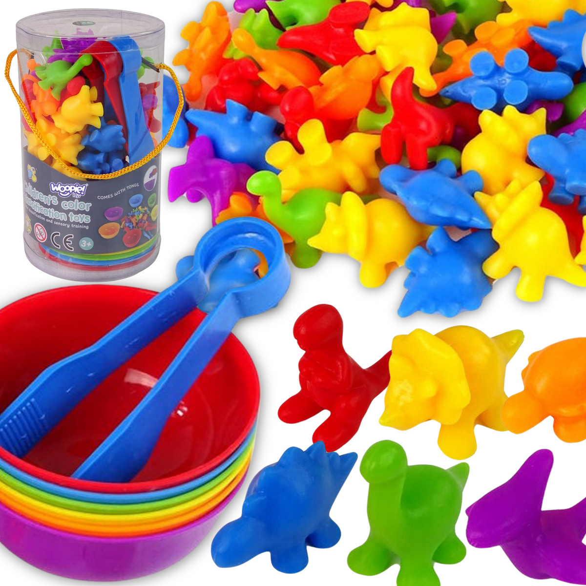 WOOPIE Montessori Rūšiuoklis Dinozaurai 56 vnt.
