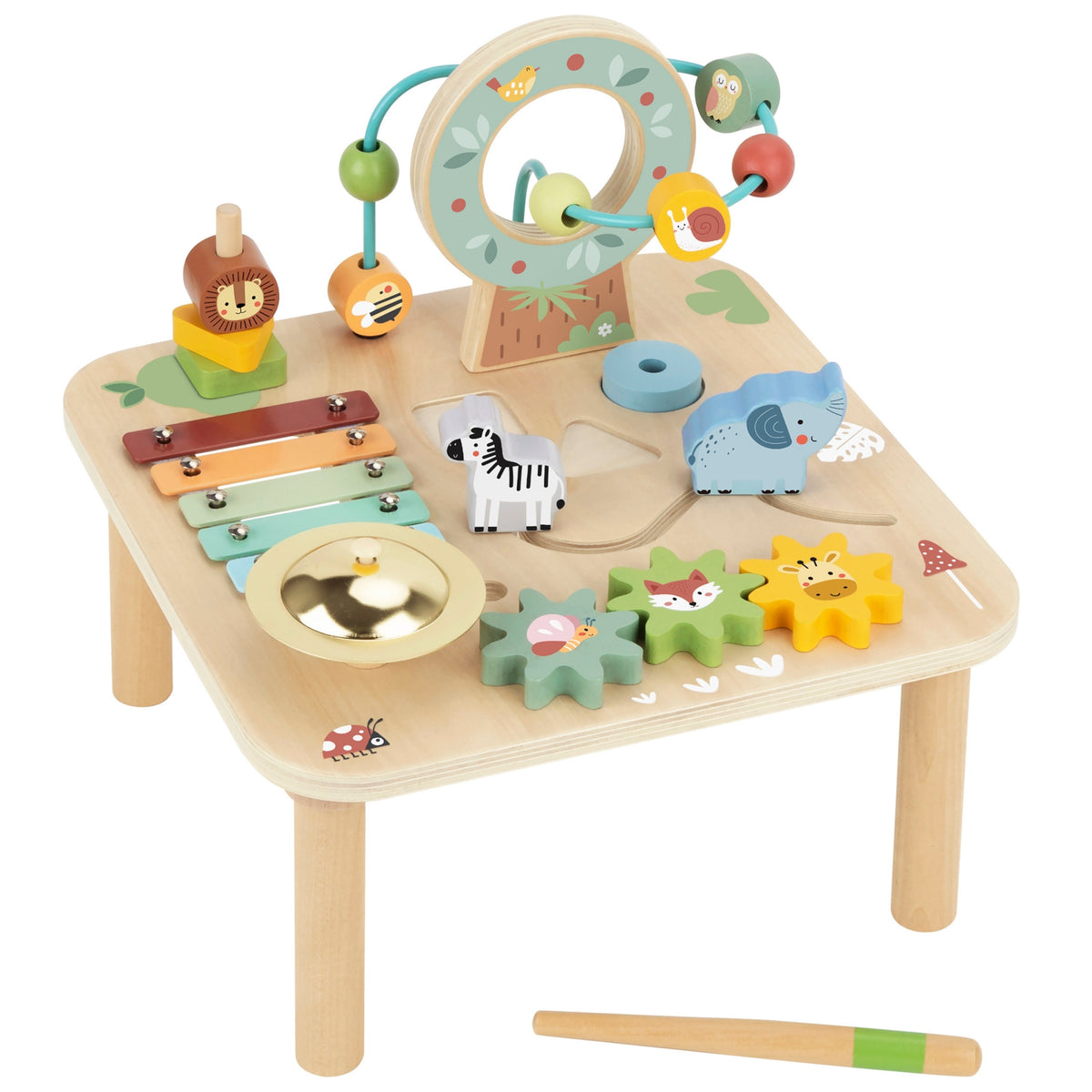 WOOPIE GREEN Medinis Edukacinis Muzikinis Stalas 5in1