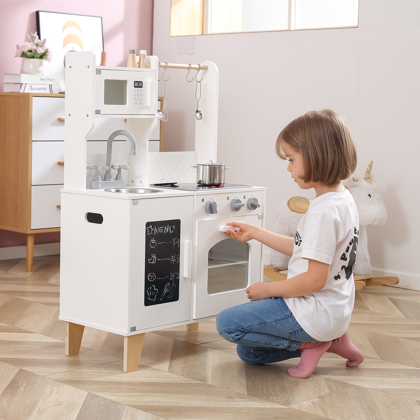 VIGA PolarB Medinė virtuvėlė su šviesa, garsu ir priedais – vaizdas 2