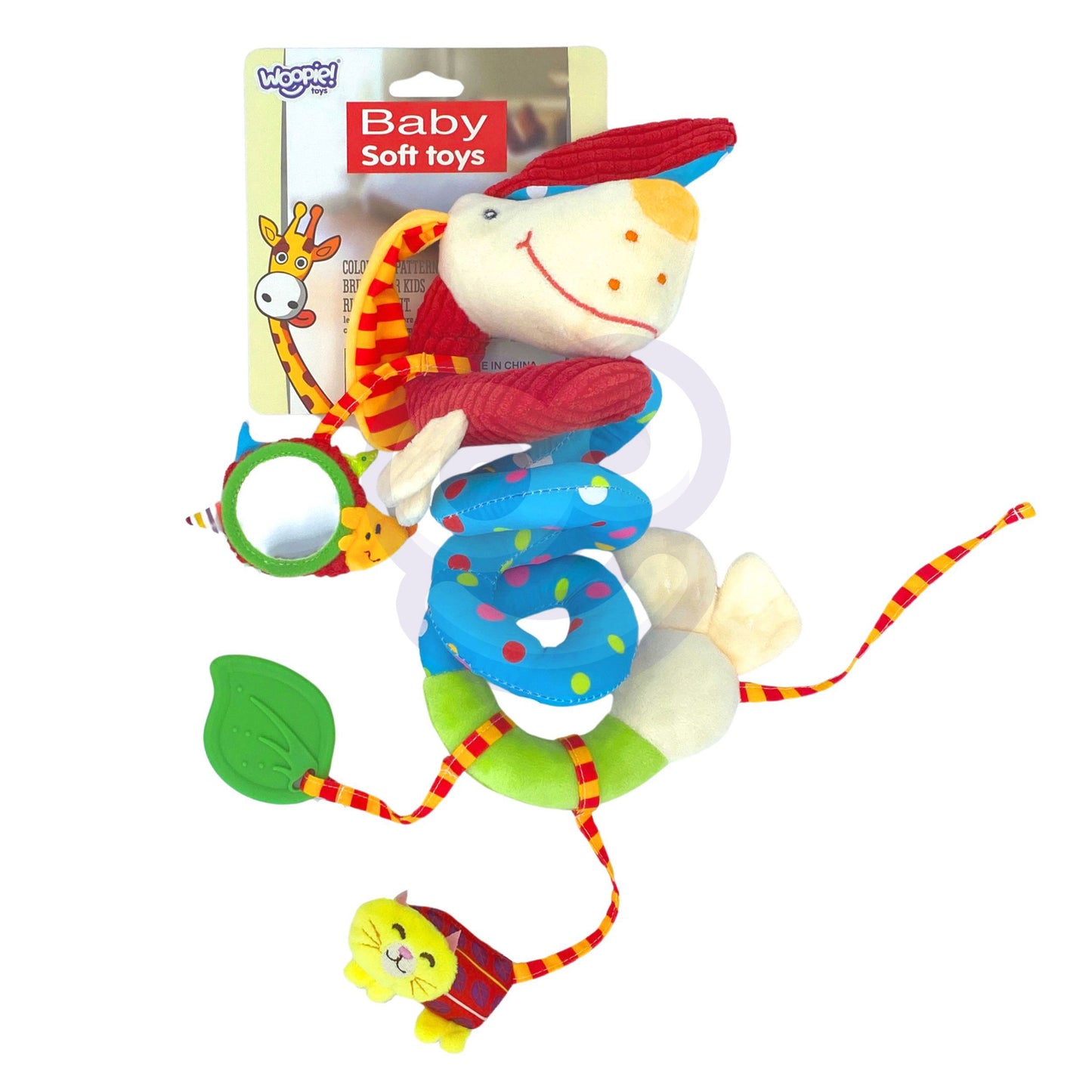 WOOPIE BABY Minkšta edukacinė spiralė-pakabinamas žaislas šuniukas vežimėliui / lovytei – vaizdas 10