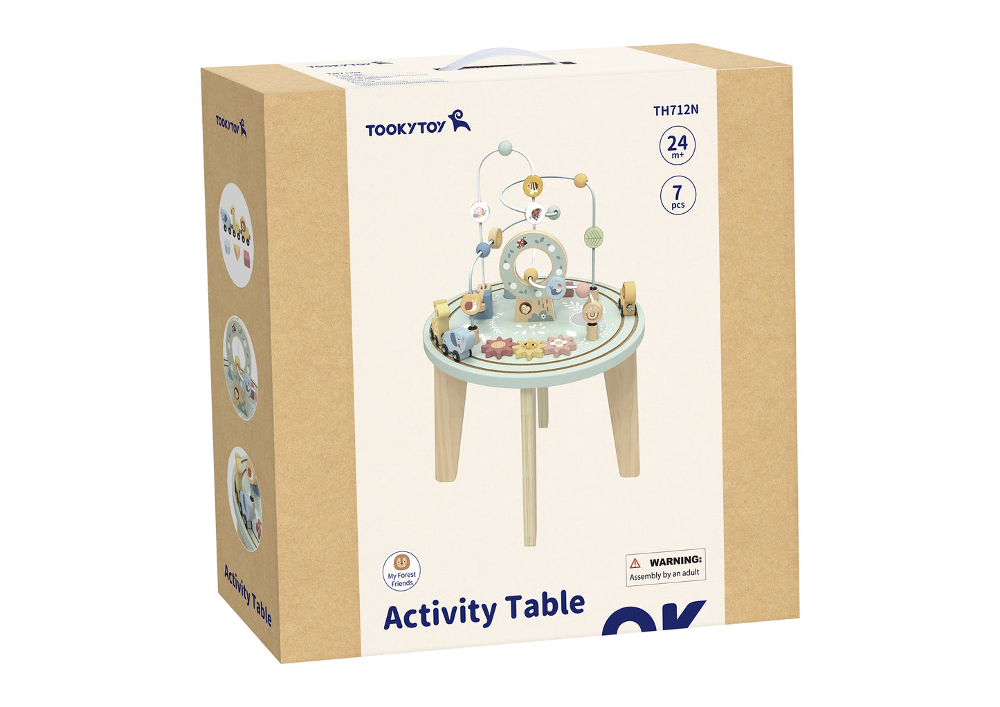 TOOKY TOY Didelis medinis Montessori edukacinis staliukas su interaktyviu traukinuku, skirtas vaikams nuo 2 metų – vaizdas 7