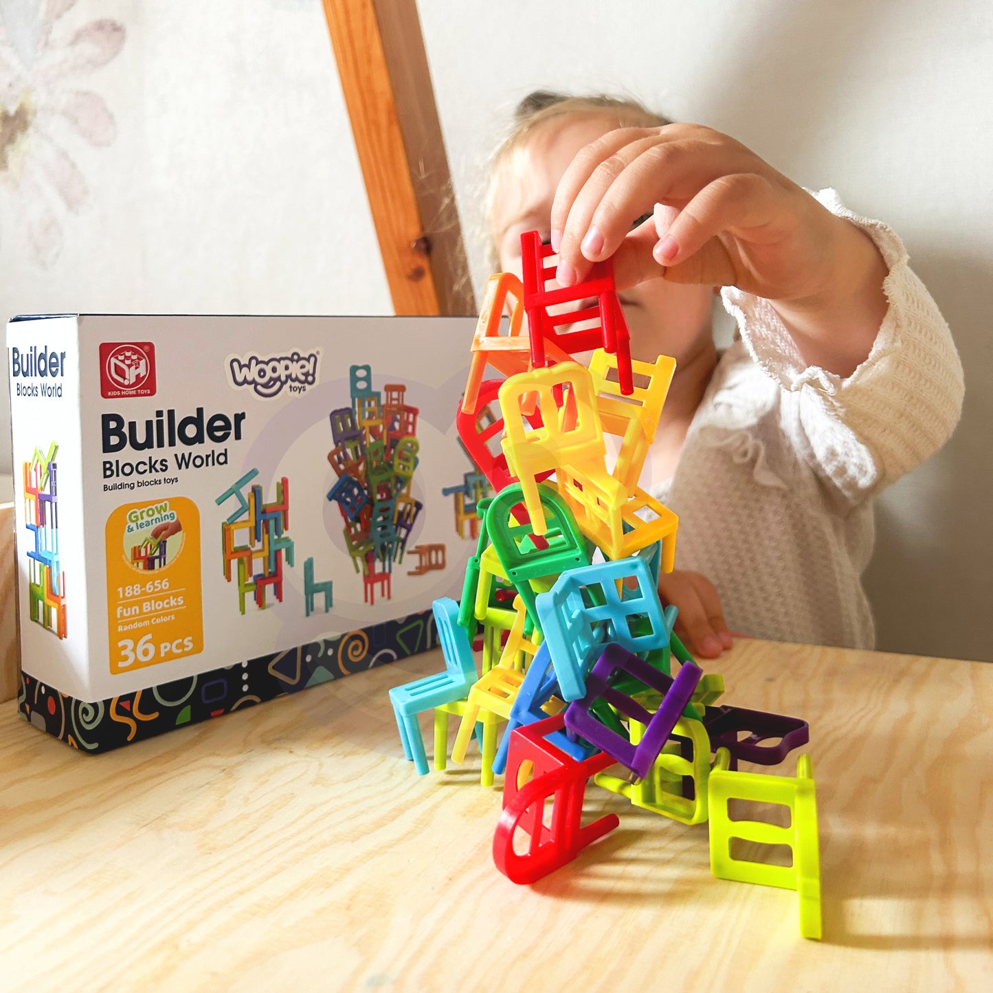 WOOPIE Balansavimo vikrumo žaidimas – kėdutės, 36 detalės – vaizdas 2