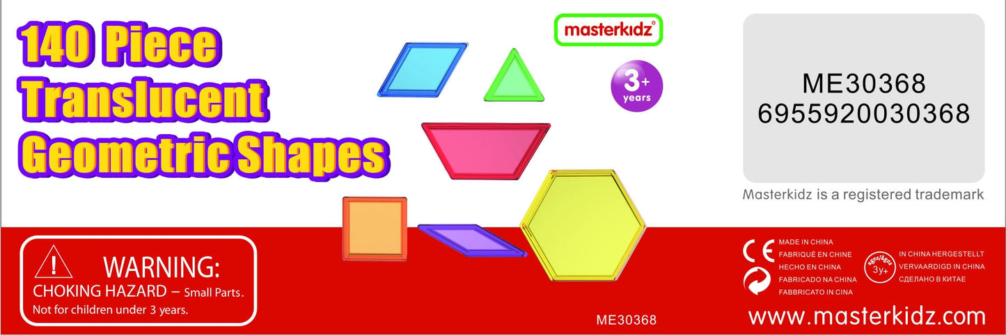 MASTERKIDZ Montessori Tangram Mozaikos Blokeliai 140 vnt.