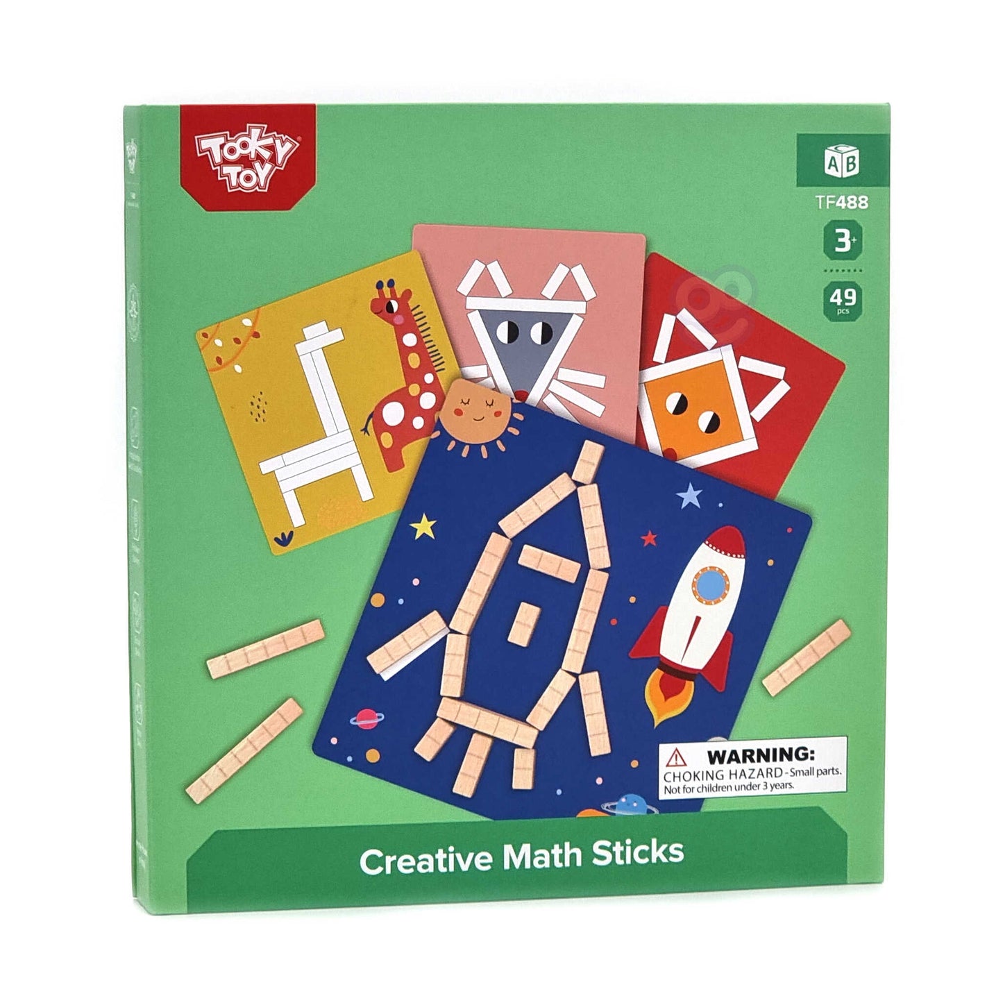 TOOKY TOY medinės magnetinės kaladėlės – loginis žaidimas/galvosūkis, 49 el, FSC – vaizdas 2
