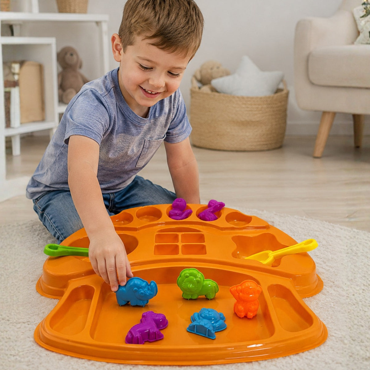 WOOPIE Kinetinio smėlio rinkinys su gyvūnų formelėmis, 3+