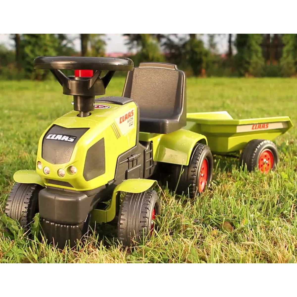 FALK Baby Claas Axos 310 Žalias Minitraktoris su Priekaba, nuo 1 m.