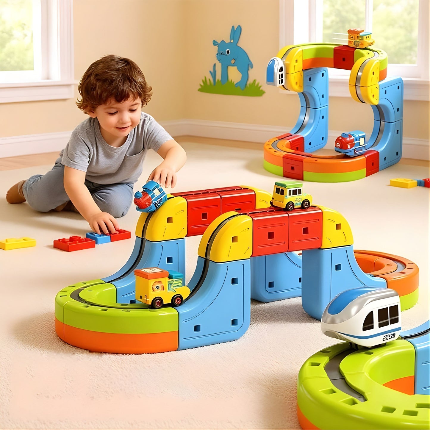 WOOPIE Magic Cube Train Antigravitatinis Magnetinis Traukinukas 18 dalių